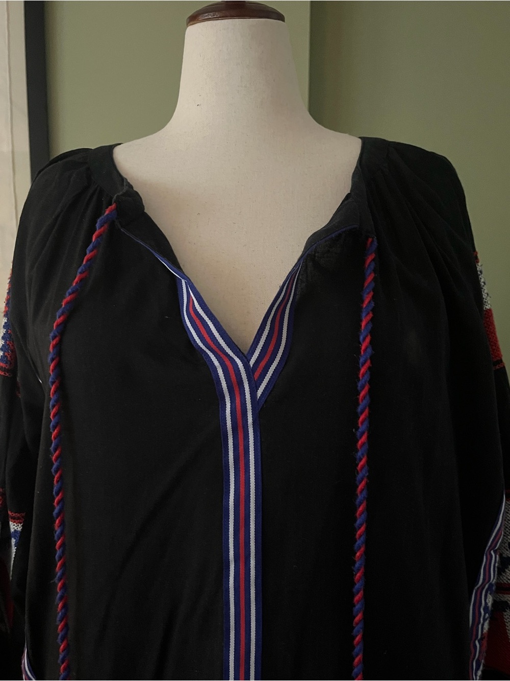 Eloquii Studio Black Embroidered Cotton Peasant Dress - Size 22 - Picture 7 of 12